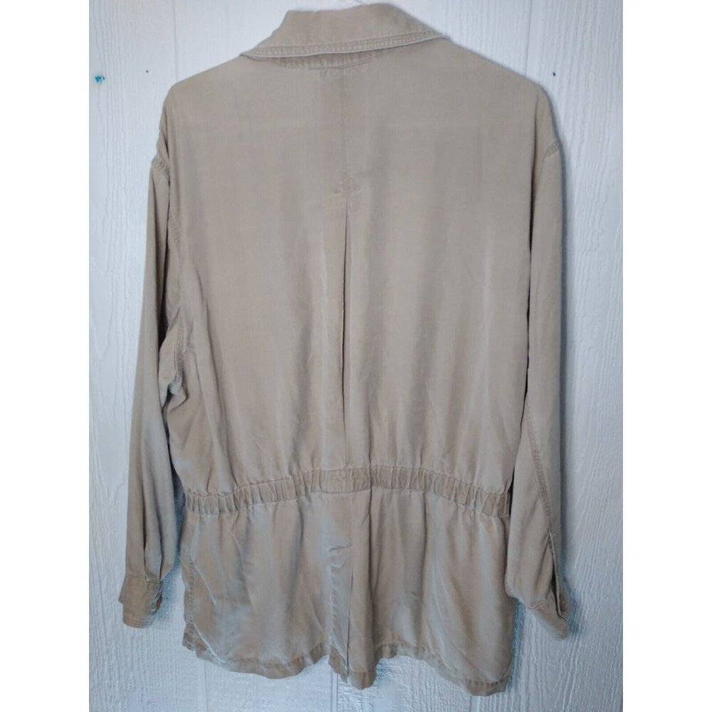 Banana Republic Safari Womens M Shirt Jacket Long Sleeve Button Front Tan - Picture 5 of 9